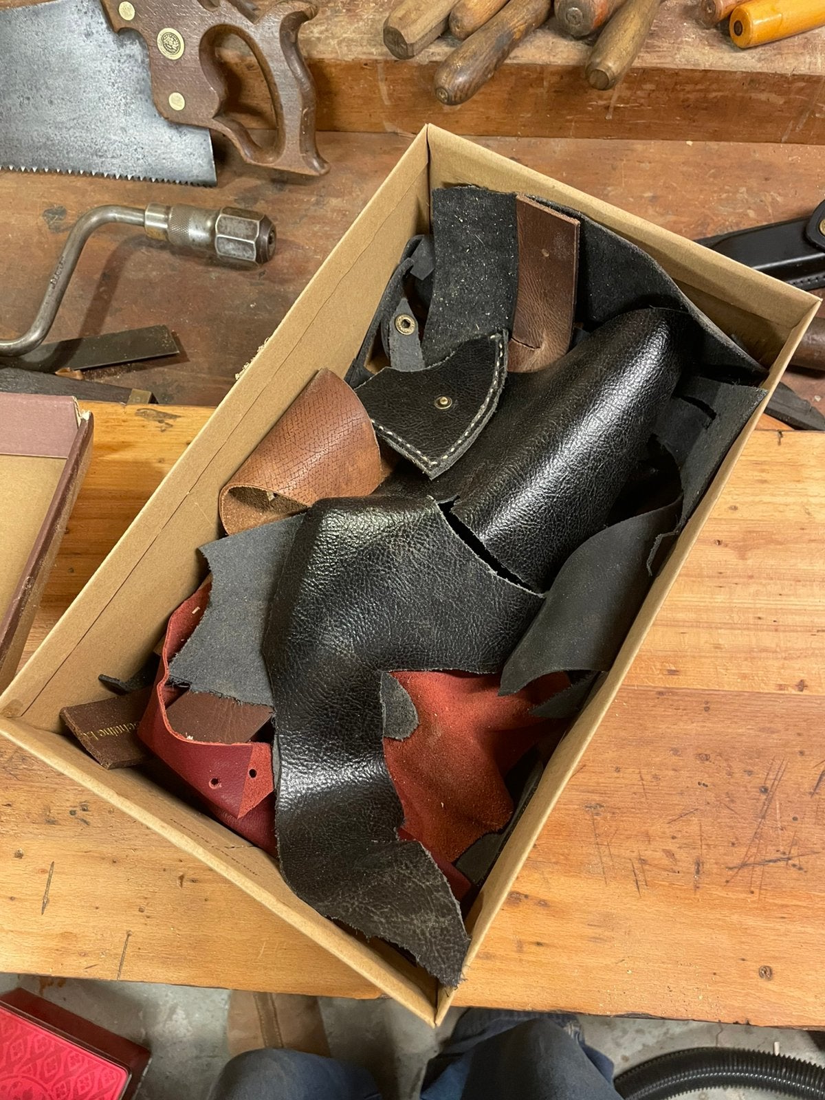 Restjes leer off cuts leather, Ophalen of Verzenden, Zo goed als nieuw, Leer of Kunstleer