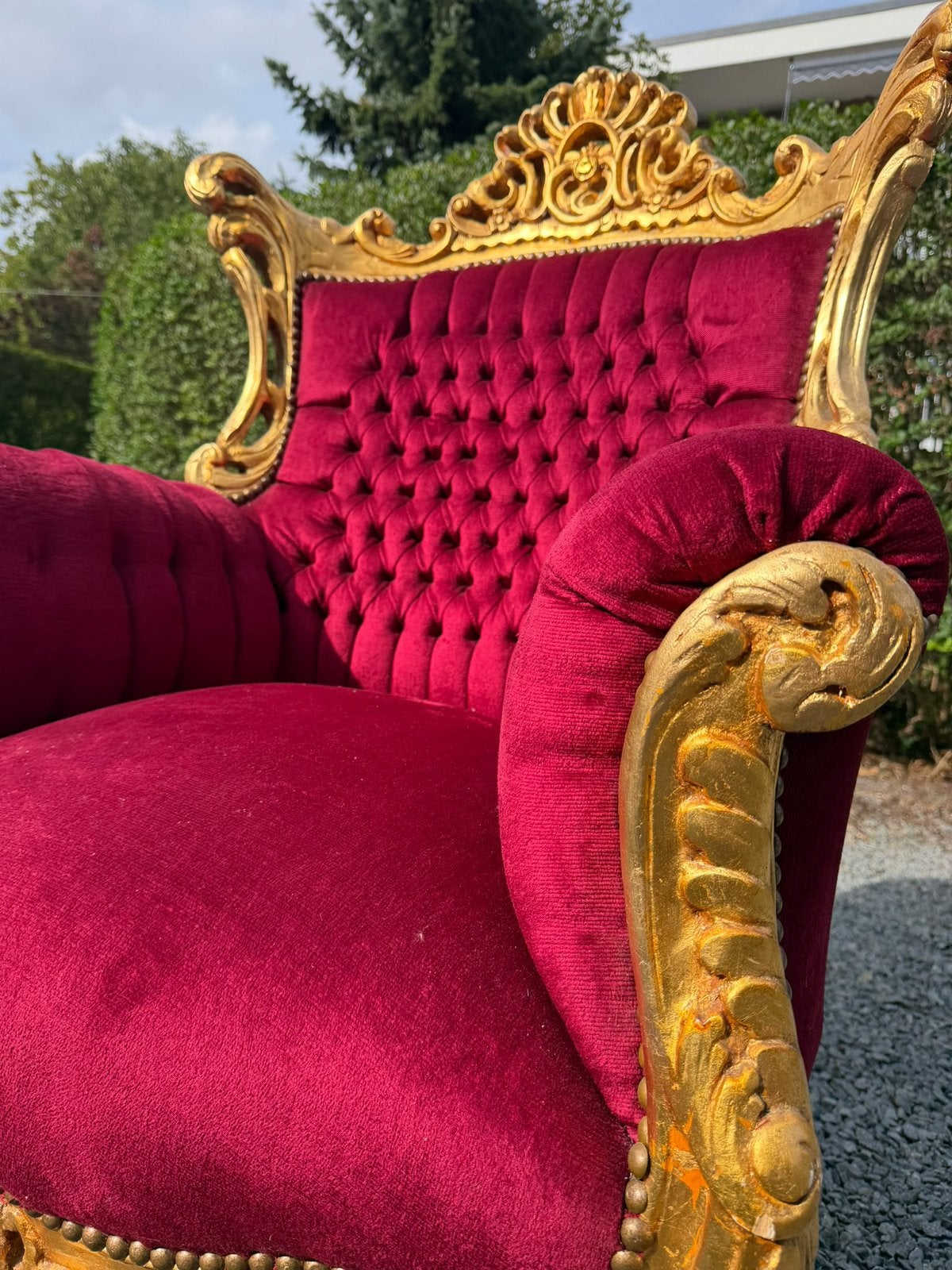 Fauteuil de style baroque, Bois, Comme neuf, Enlèvement, Fauteuil barokstijl,