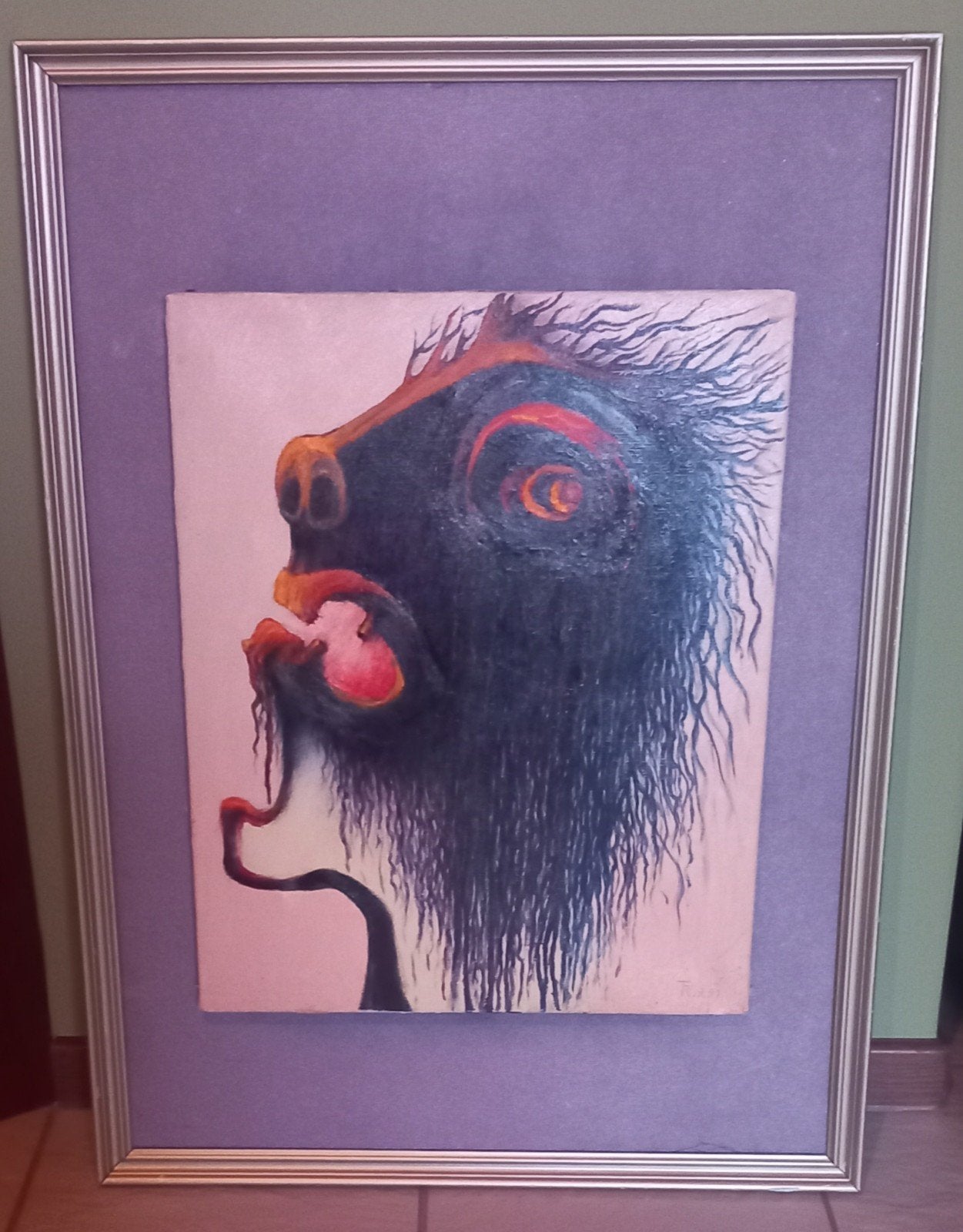 Mooi en uniek schilderij van dierenkop, Ophalen, Schilderij