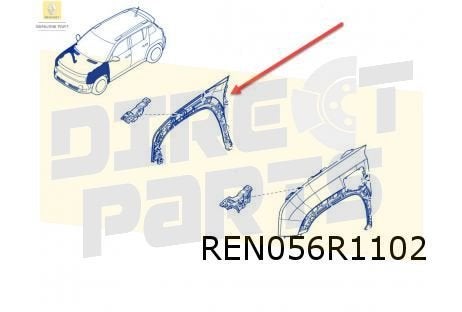 Renault R4 EV (6/25-) Voorscherm Rechts Origineel! 631009656, Autos : Pièces & Accessoires, Neuf, Renault, -, -