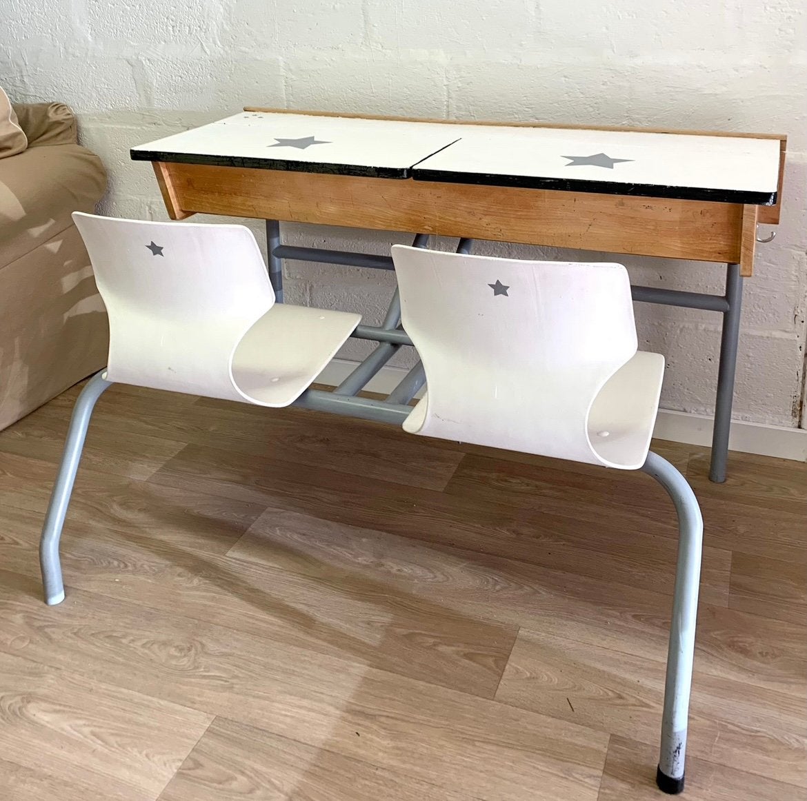 Bureau vintage, Blanc, Enlèvement, Utilisé, Meuble de rangement