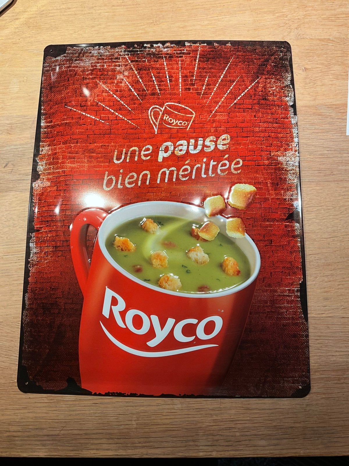 Plaque en tôle Royco soupe, Enlèvement ou Envoi, Comme neuf, Panneau publicitaire