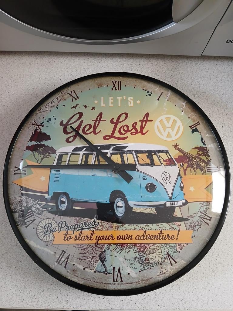 Wandklok VW busje, Enlèvement ou Envoi, Comme neuf, Horloge murale