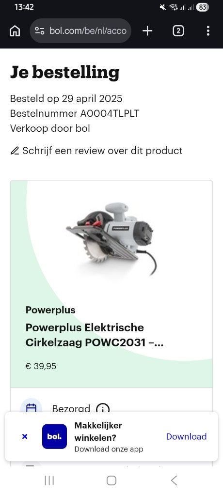 Powerplus elektrische cirkelzaag, Ophalen, Cirkelzaag, Nieuw, Powerplus