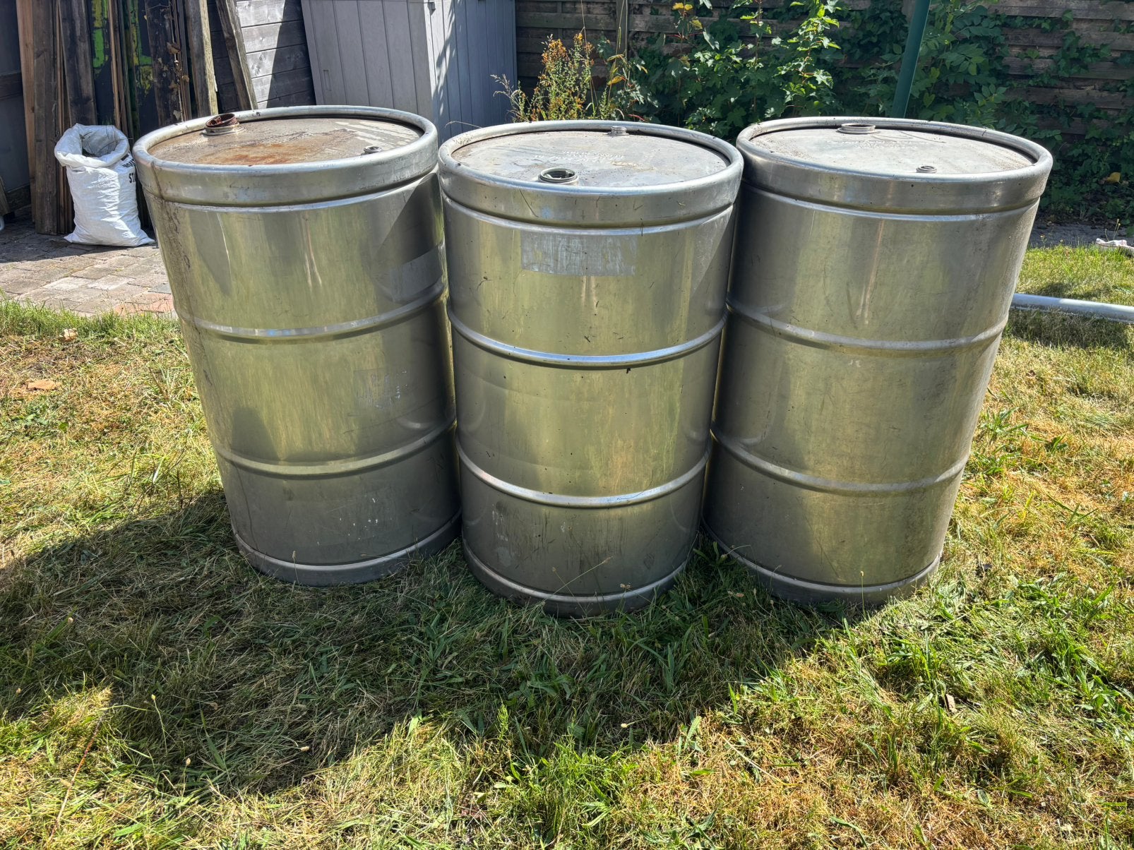 RVS vaten 200l, Ophalen