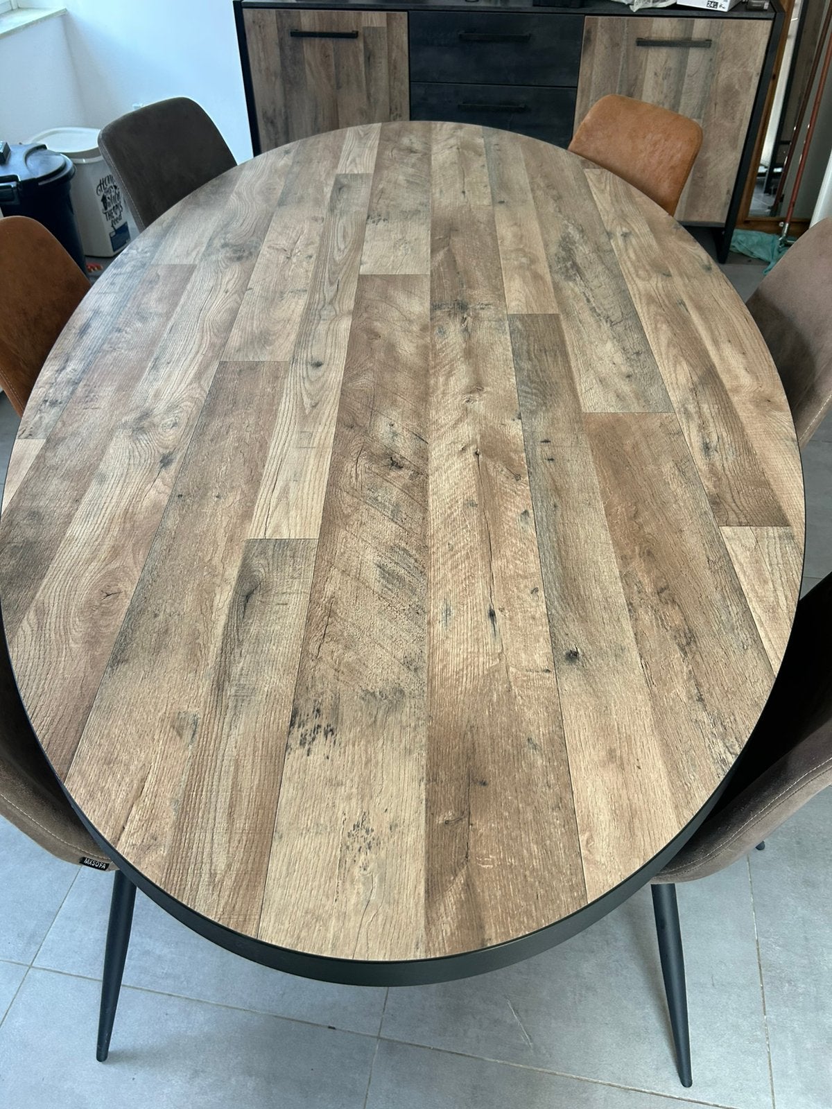 Salle a manger Meubar Table - ovale 225x100 cm + chaises, Maison & Meubles, Tables | Tables à manger, Comme neuf, 200 cm ou plus