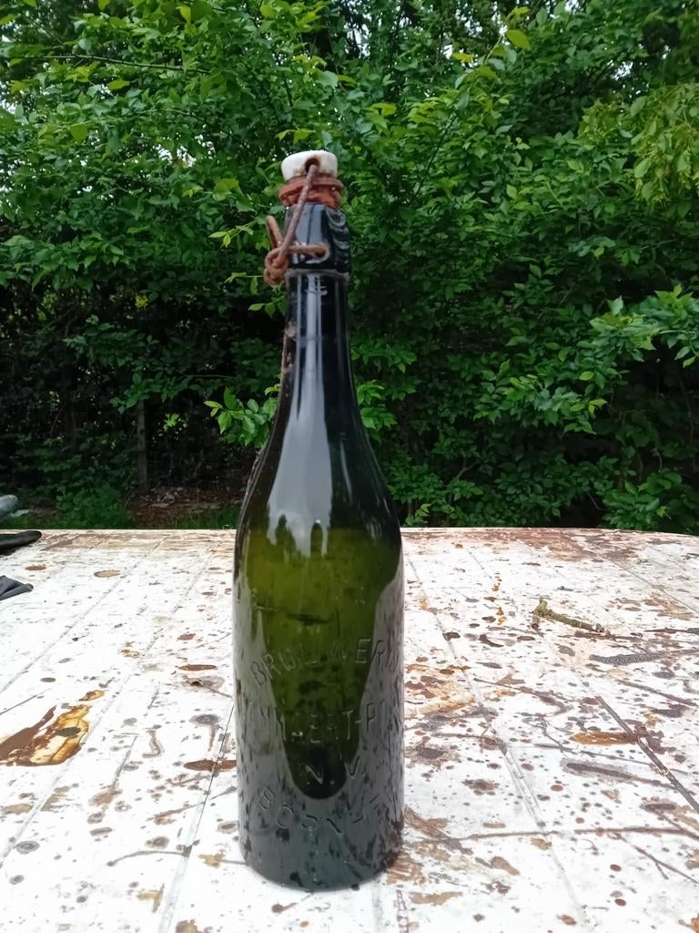 Oude vintage bierfles brouwerij Cammaert Poppe Bornem, Ophalen of Verzenden