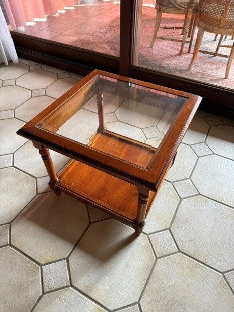 Bijzettafel massief kerselaar, Huis en Inrichting, Vierkant, 55 tot 75 cm, Zo goed als nieuw, Hout