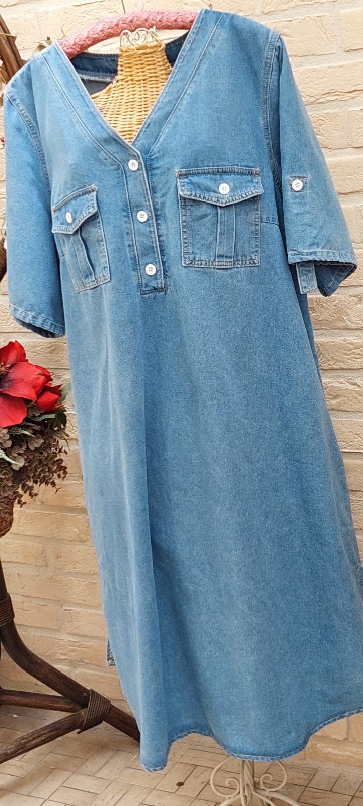 Jeanskleed  maat 3xl shein 69cm van oksel tot oksel, Kleding | Dames, Grote Maten, Blauw, Jurk, Ophalen of Verzenden, Zo goed als nieuw