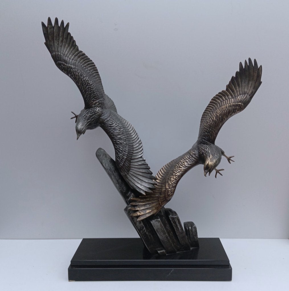 Irénée Rochard GRANDE STATUE ART DÉCO EN ALLIAGE DE BRONZE, Antiquités & Art, Enlèvement ou Envoi, Bronze