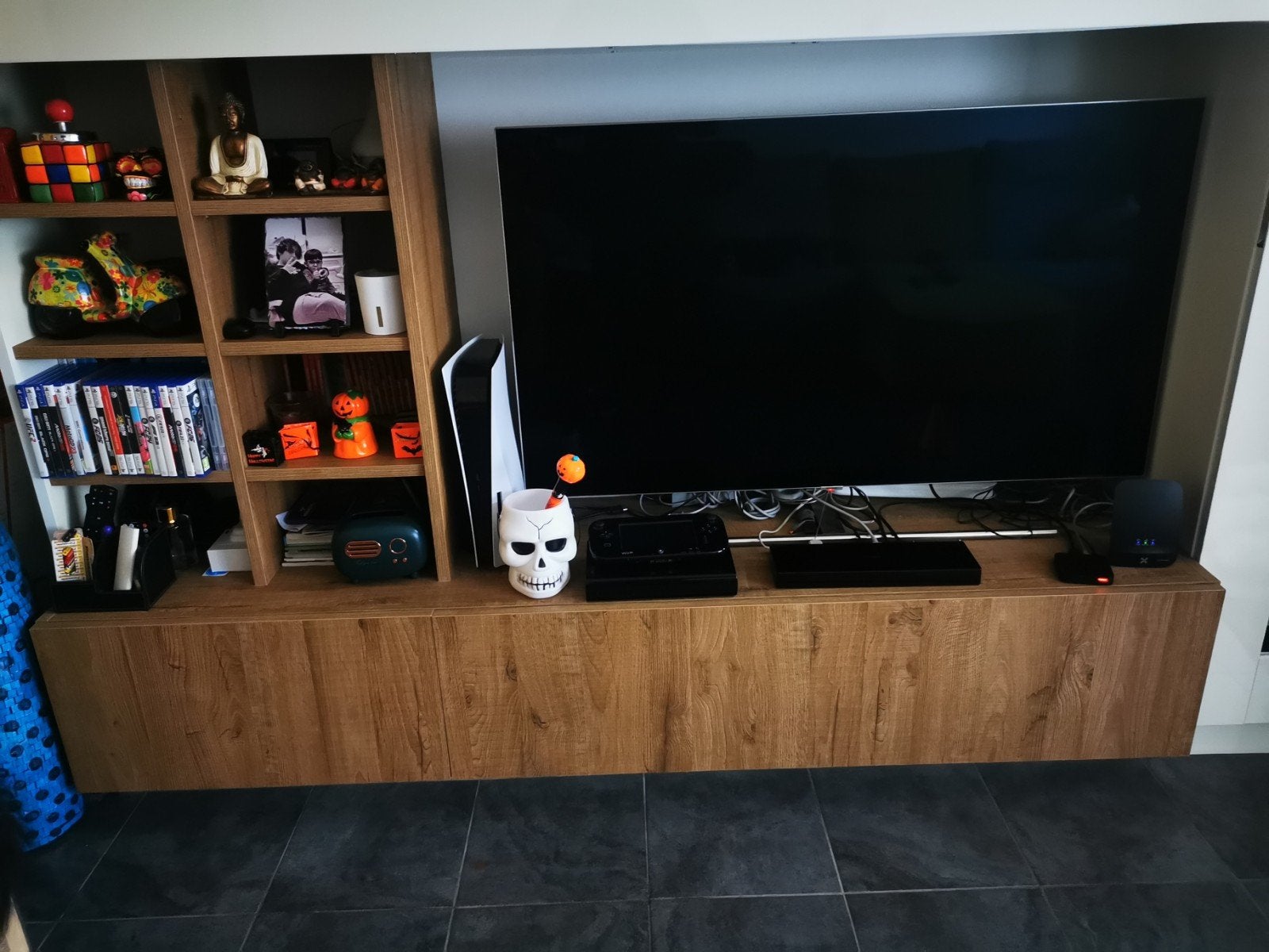 meuble tv, 25 à 50 cm, 200 cm ou plus, Comme neuf, Autres matériaux