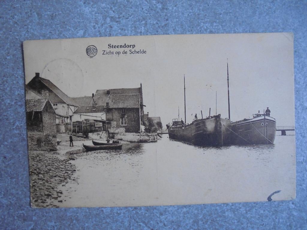 Beschreven Oude Postkaart Steendorp Zicht op de Schelde, Envoi