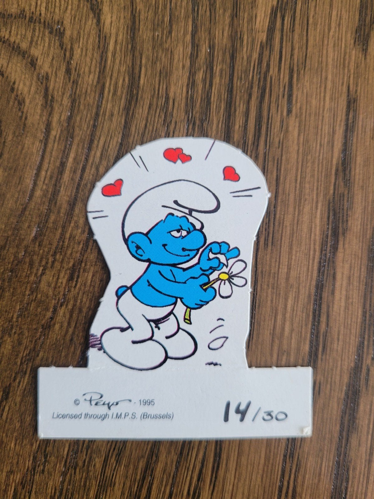 oud kartonnen kaartje de smurfen, Ophalen of Verzenden