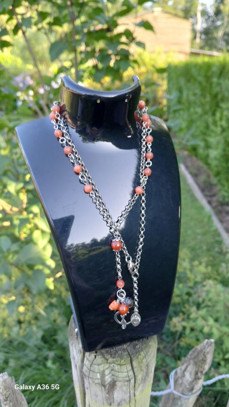 Collier paternoster contemporain unique fait main, Neuf, Avec pendentif, Enlèvement, Autres matériaux