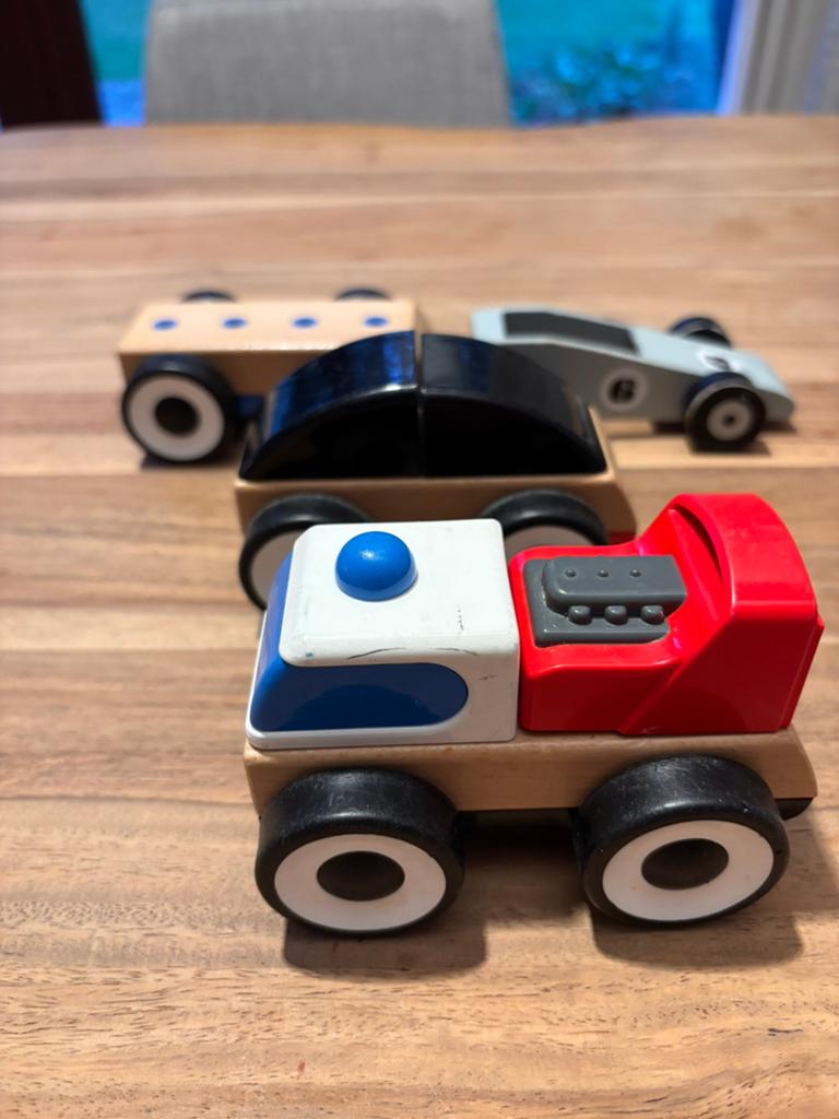 Houten speelgoed auto’s, Kinderen en Baby's, Speelgoed |Speelgoedvoertuigen, Ophalen, Zo goed als nieuw