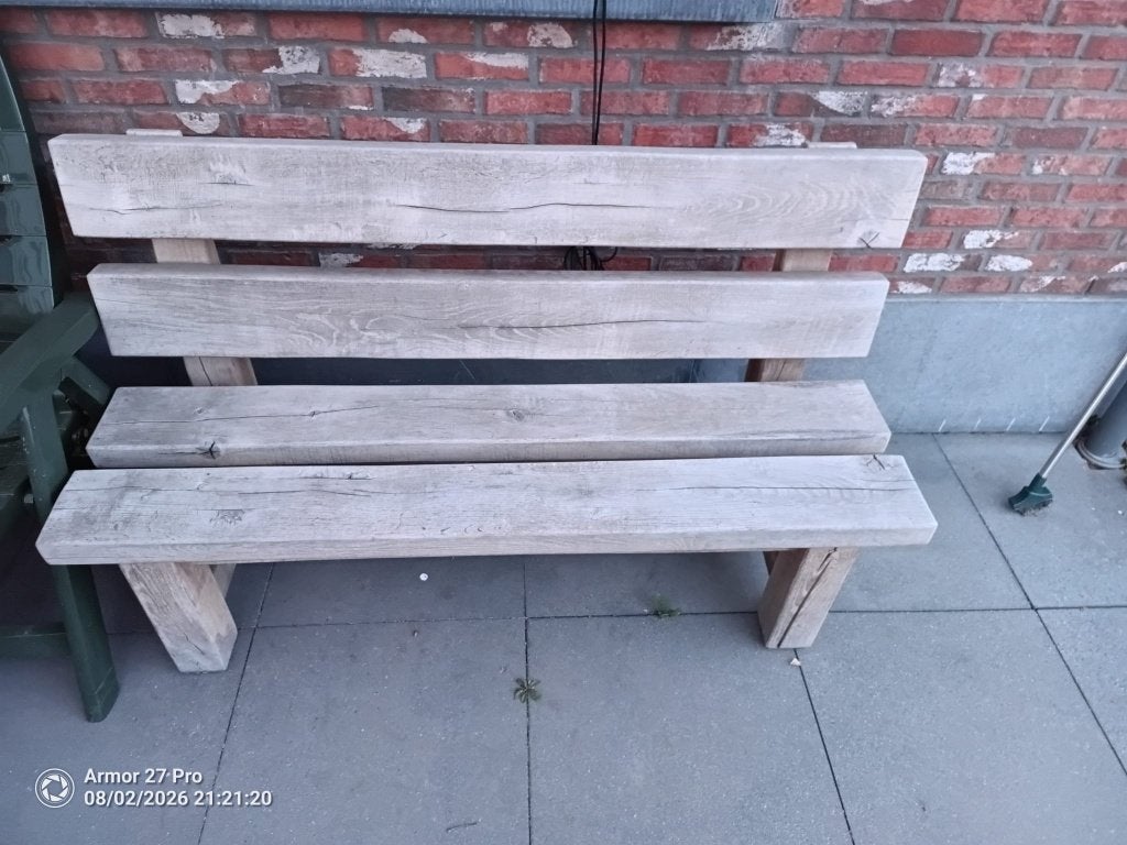 Tuinbank massief eiken hout, Enlèvement, Bois