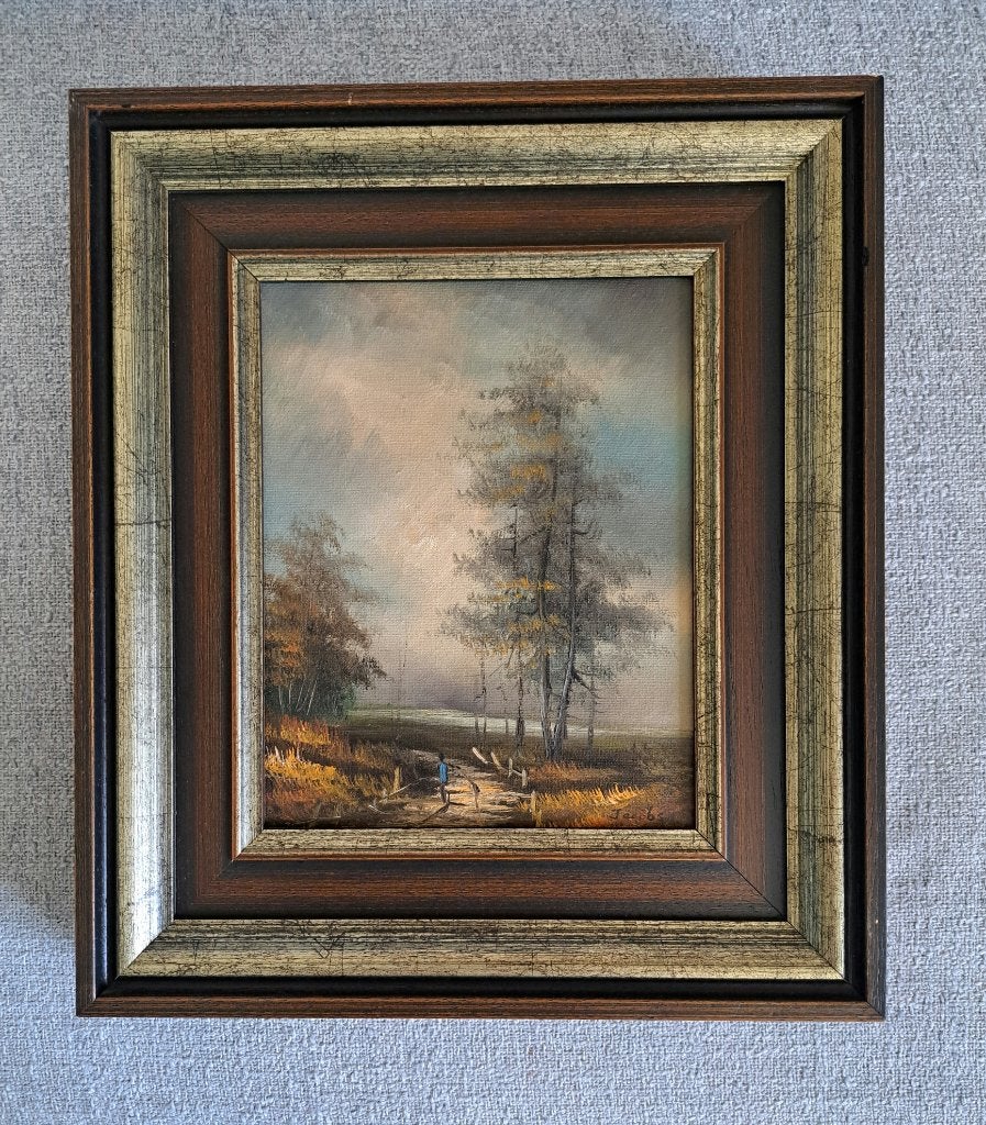 Boslandschap - Olieverfschilderij- Pierre Jacobs (1916-1963), Doek, Ophalen of Verzenden, Olieverf, Klassiek
