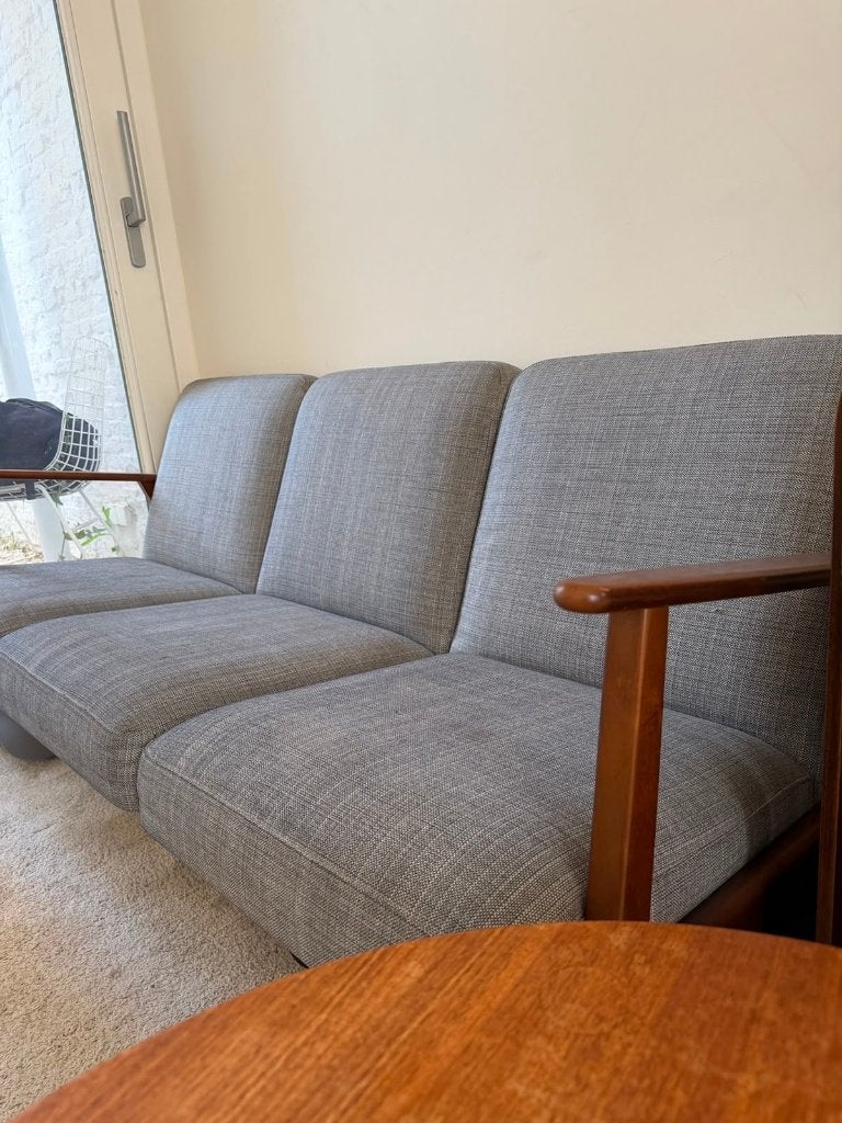 Vintage scandinavian set in perfecte staat, Huis en Inrichting, Zetels | Zetels, Minder dan 75 cm, 150 tot 200 cm, Vintage, Zo goed als nieuw