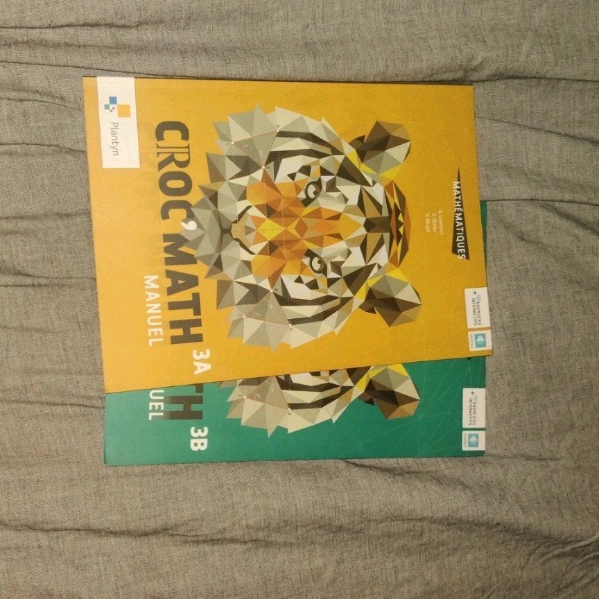 Livres scolaires : duo de manuel : Crocs math 3A et 3B, Enlèvement ou Envoi, Comme neuf, Secondaire, Mathématiques A