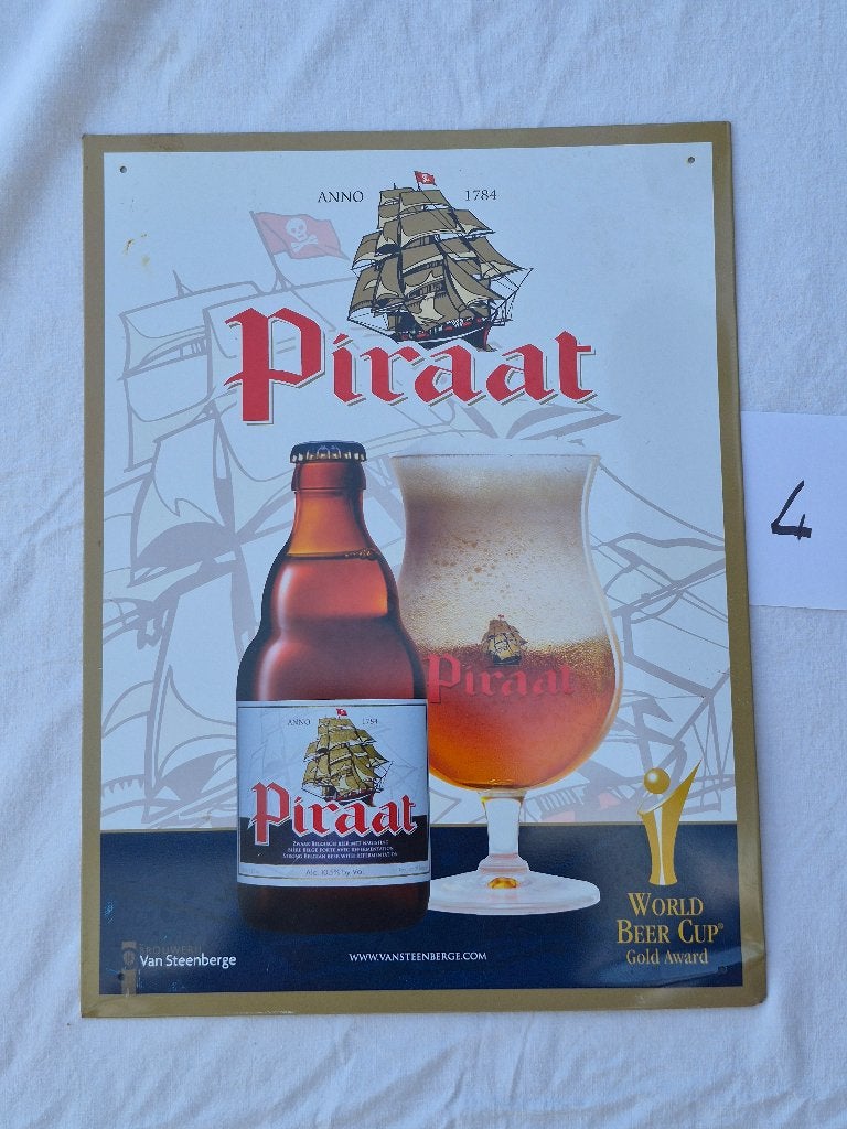 metalen reclamebord nr 4, Verzamelen, Ophalen, Zo goed als nieuw, Reclamebord