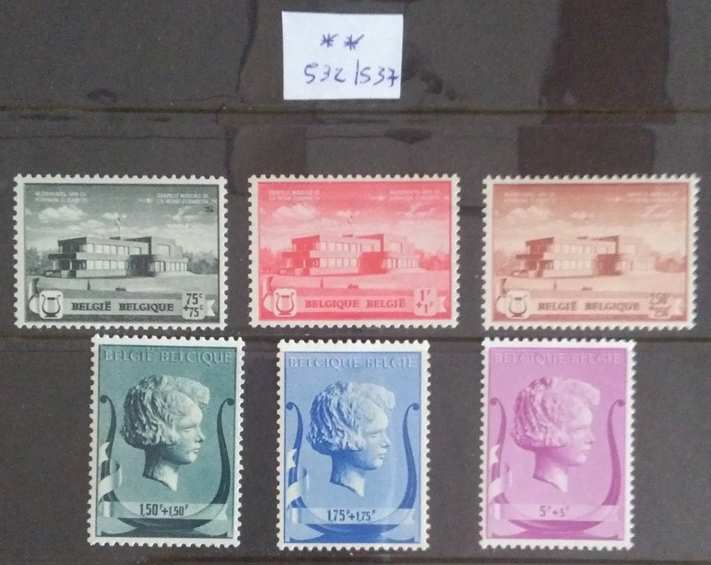 532-537 ** Muziekstichting kon. Elisabeth bouw Argenteuil, Ophalen of Verzenden, Zonder stempel, Postfris, Postfris