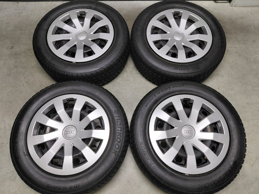Originele velgen met winterbanden Audi A1, Ophalen, Gebruikt, 15 inch, Banden en Velgen
