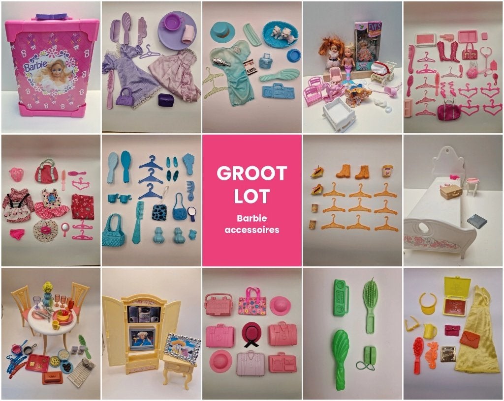 Groot lot Barbie accessoires meubels en koffer 90s Mattel, Enlèvement ou Envoi, Utilisé, Accessoires