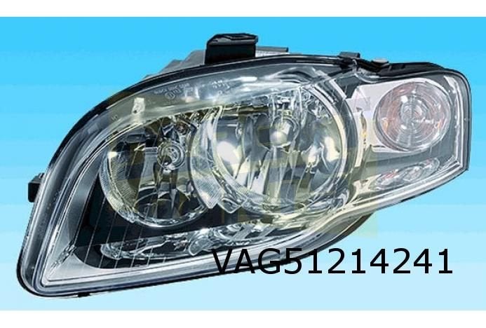Audi A4 (1/05-4/08) Koplamp Rechts (halogeen / wit knipperli, Neuf, -, -, Audi