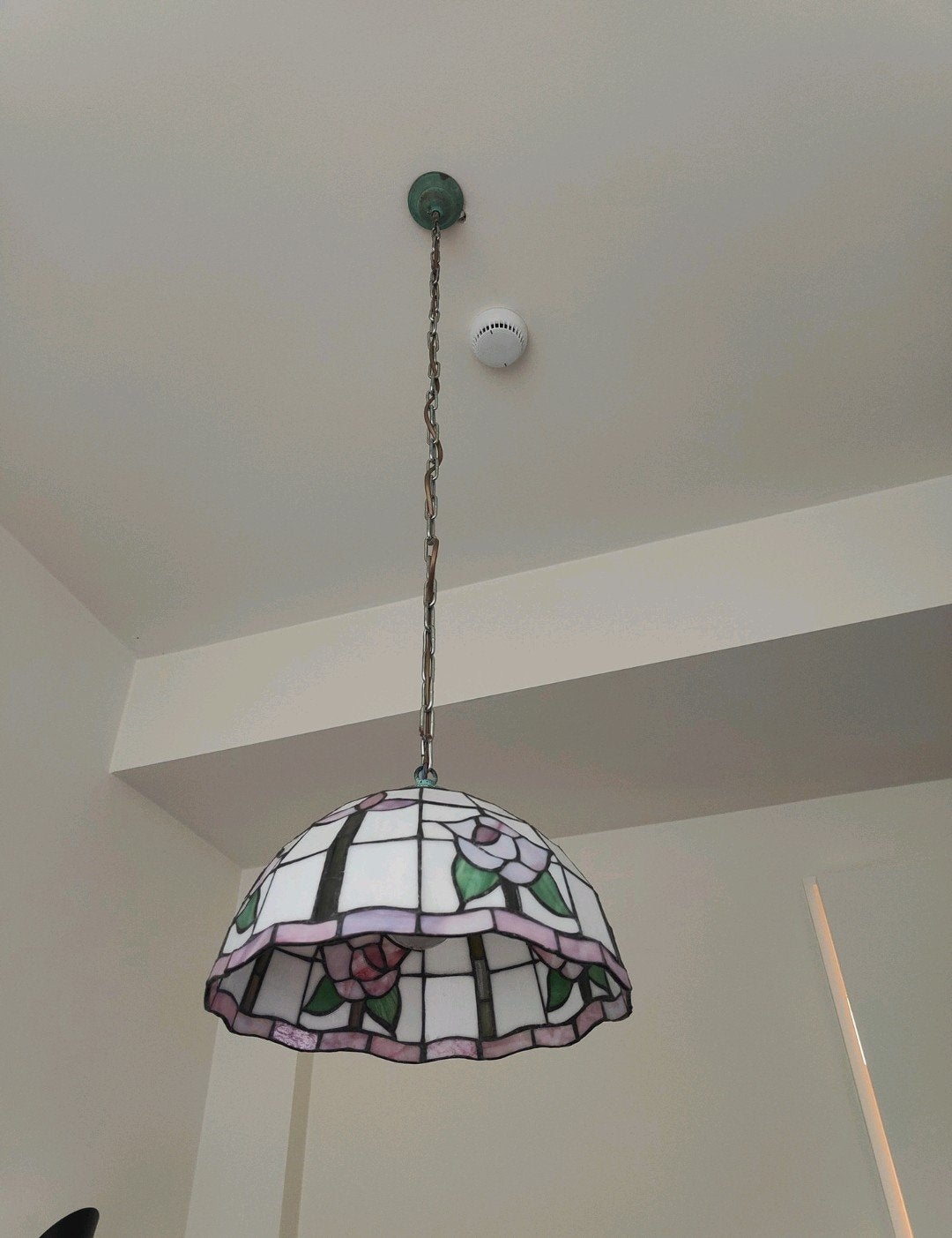 Italiaanse designlamp, Tiffany stijl., Huis en Inrichting, Ophalen of Verzenden, Zo goed als nieuw, Glas, Tiffany stijl. Glas in lood