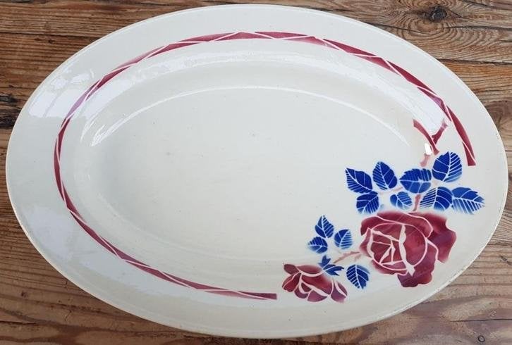 Franse brocante ovale schaal, Badonviller Fenal Querledan, Enlèvement ou Envoi