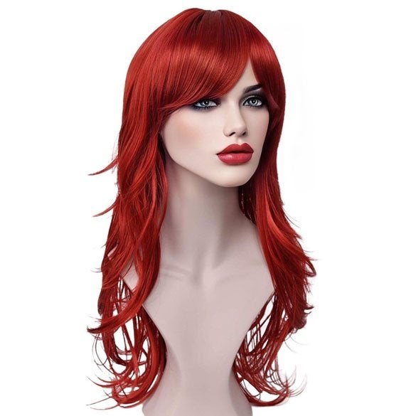 Pruik lang henna rood steil haar met pony, Handtassen en Accessoires, Uiterlijk | Haarverzorging, Ophalen of Verzenden, Nieuw