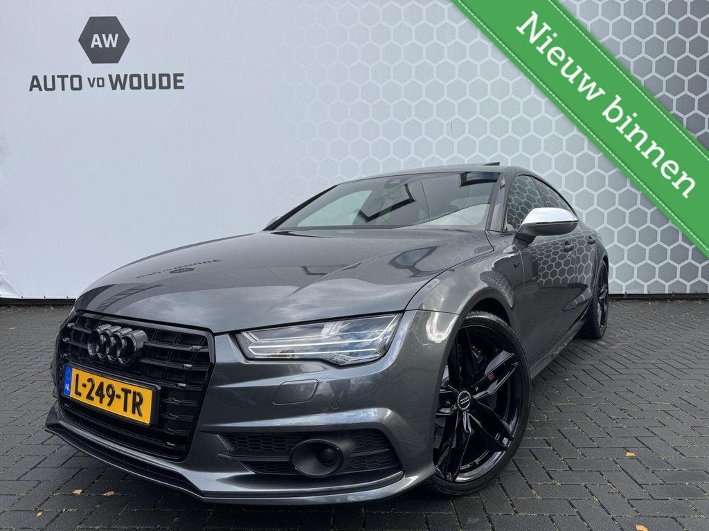 Audi S7 4.0 TFSI S7 RS7 quattro Leder Matrix Schuifdak 450PK, Autos, Cuir, Argent ou Gris, Achat, Euro 6
