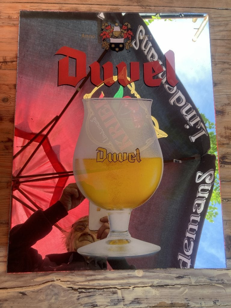 Duvel spiegel, Verzamelen, Biermerken, Ophalen, Gebruikt, Glas of Glazen, Duvel
