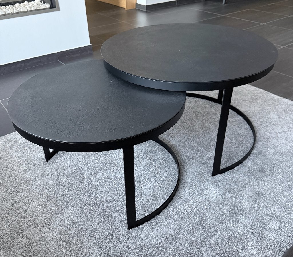 Salontafel - metaal zwart, Rond, Comme neuf, Enlèvement, Métal