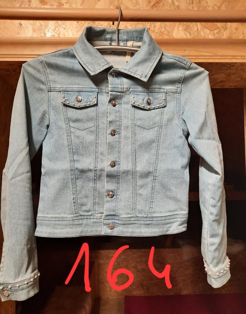 Jeans vest 164 Charlie, Kinderen en Baby's, Ophalen, Meisje, Trui of Vest, Zo goed als nieuw