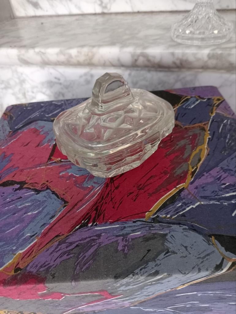 Bocal en verre ancien avec couvercle, Enlèvement ou Envoi