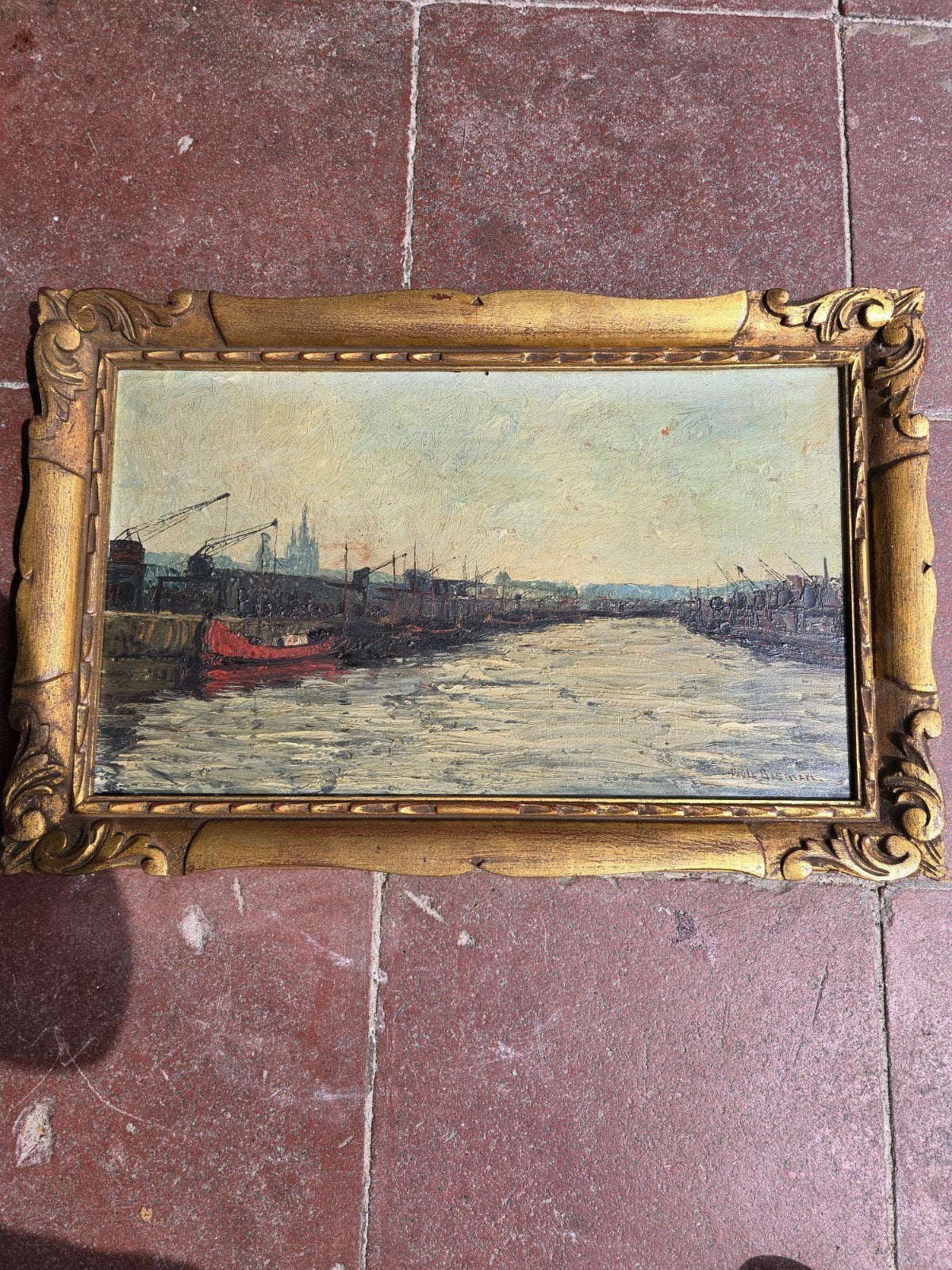 schilderij haven, Antiek en Kunst, Ophalen