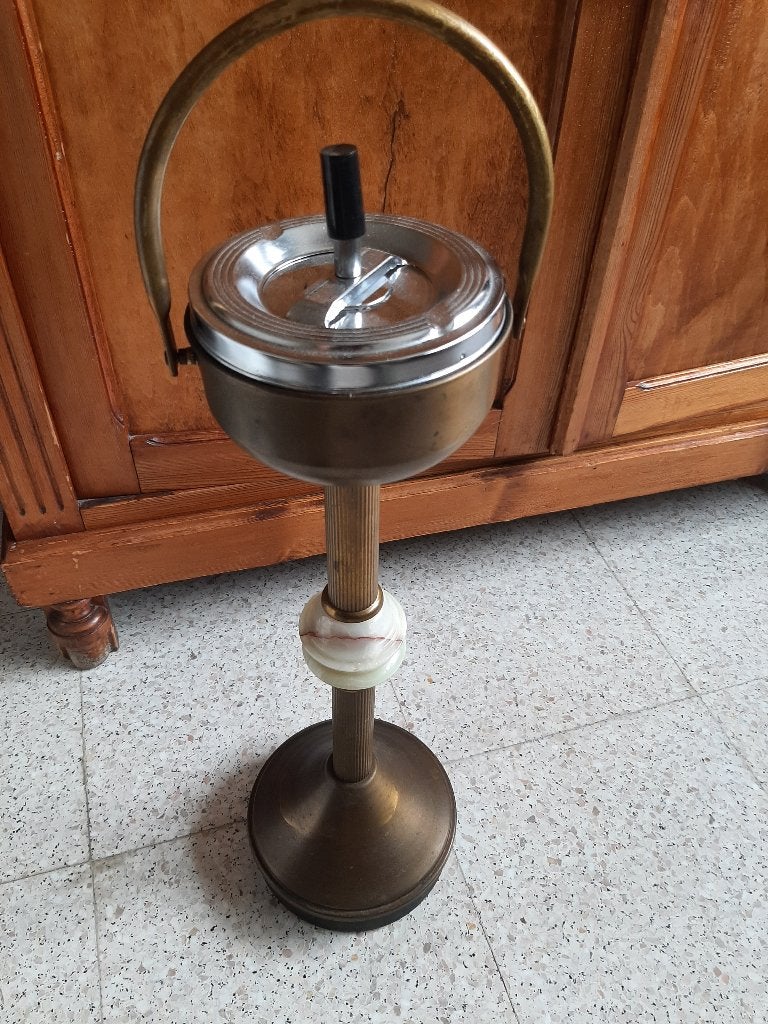 Duwasbak asbak op voet staander, Antiek en Kunst, Ophalen, Koper
