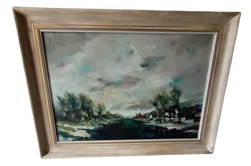 groot landschap van Albert Eeckhout., Antiek en Kunst, Ophalen, Doek, Gesigneerd, Landschap