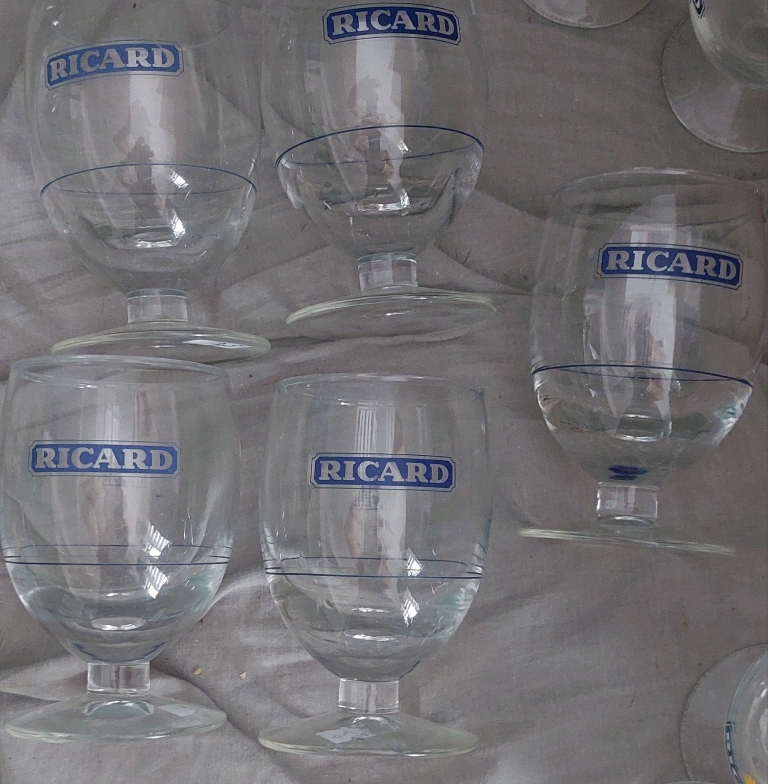 5 verres ricard écriture transparente, Collections, Marques & Objets publicitaires, Enlèvement ou Envoi