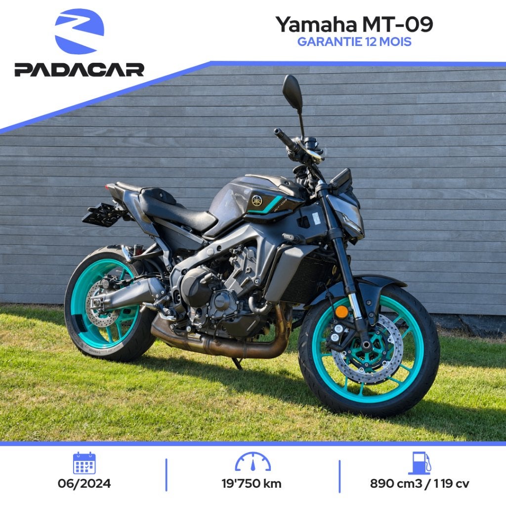 YAMAHA MT-09 - 119 CH - 06/2024 - Garantie 12 mois, Permis Moto A, Entreprise, Occasion, Plus de 35 kW