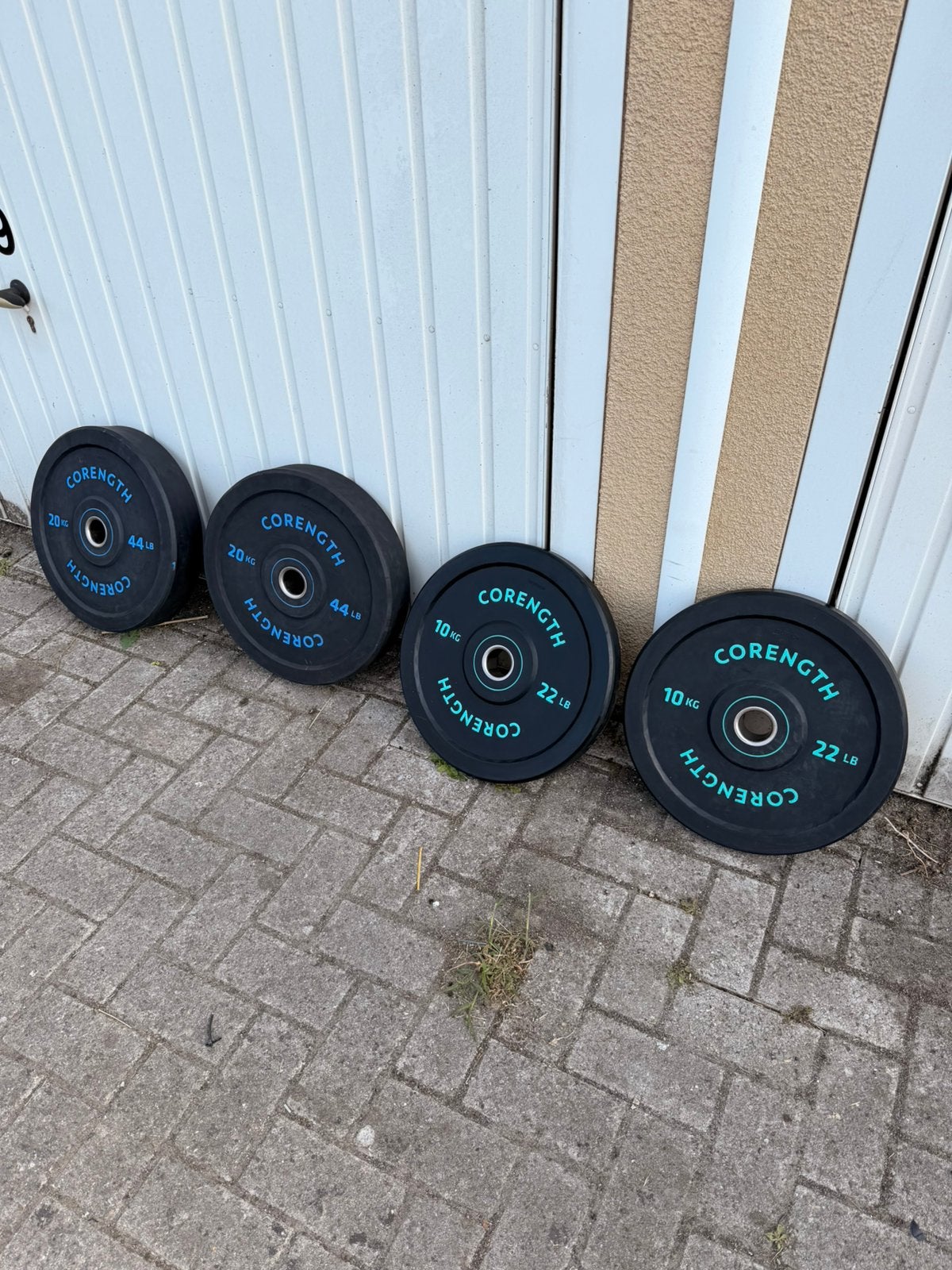 60kg - Bumperplates, Sport en Fitness, Ophalen, Zo goed als nieuw