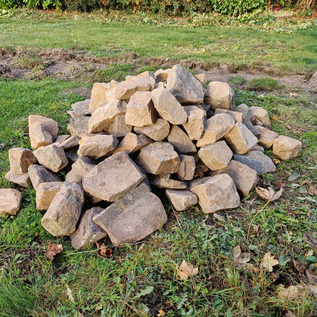 Lot de pierres de Meuse - +/- 1m³, Jardin & Terrasse, Utilisé, Autres types, Moins de 5 m², Enlèvement