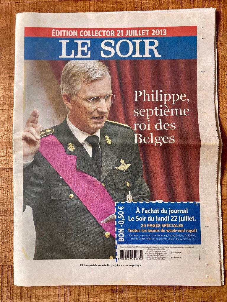 Krant - speciale editie Le Soir 21 juli 2013, Verzamelen, Ophalen of Verzenden, 1980 tot heden, Krant