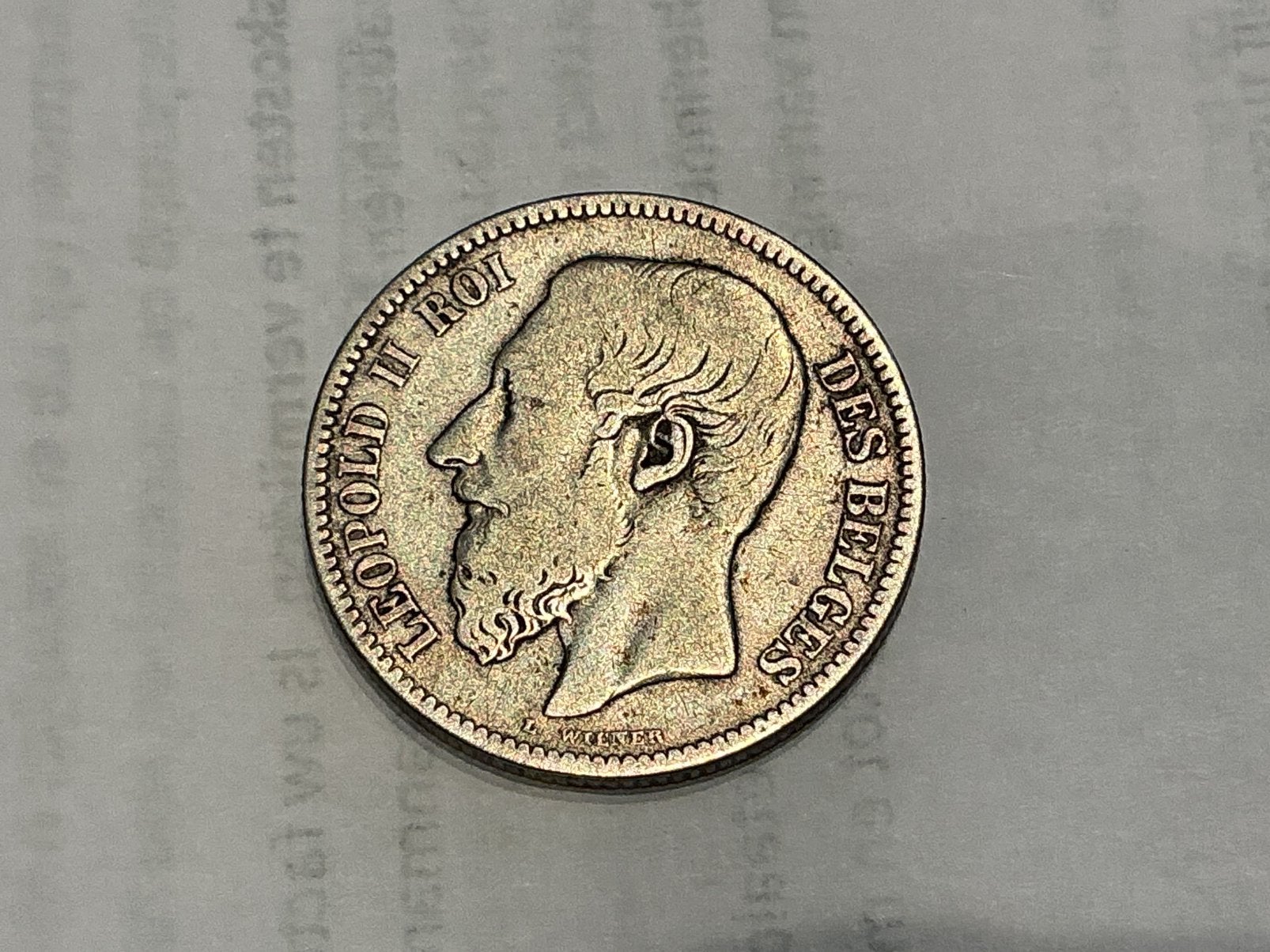 Belgique 2 francs 1867 argent, Enlèvement ou Envoi, Argent