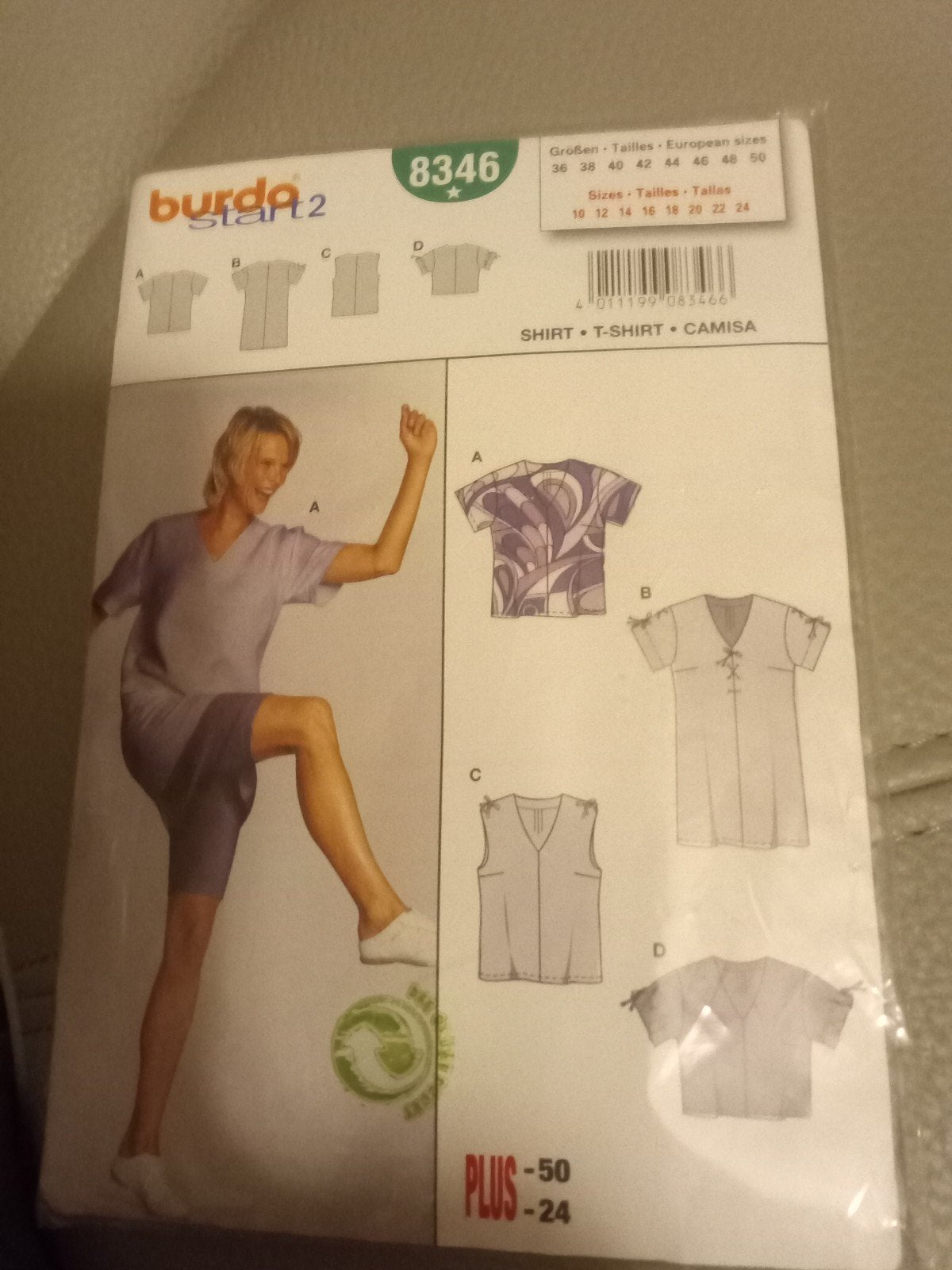 av patron burda start 2*.  *8346 t shirt,camisa, shirt.   hi, Vêtements | Femmes, Neuf, Enlèvement ou Envoi, Autres couleurs, Maillot