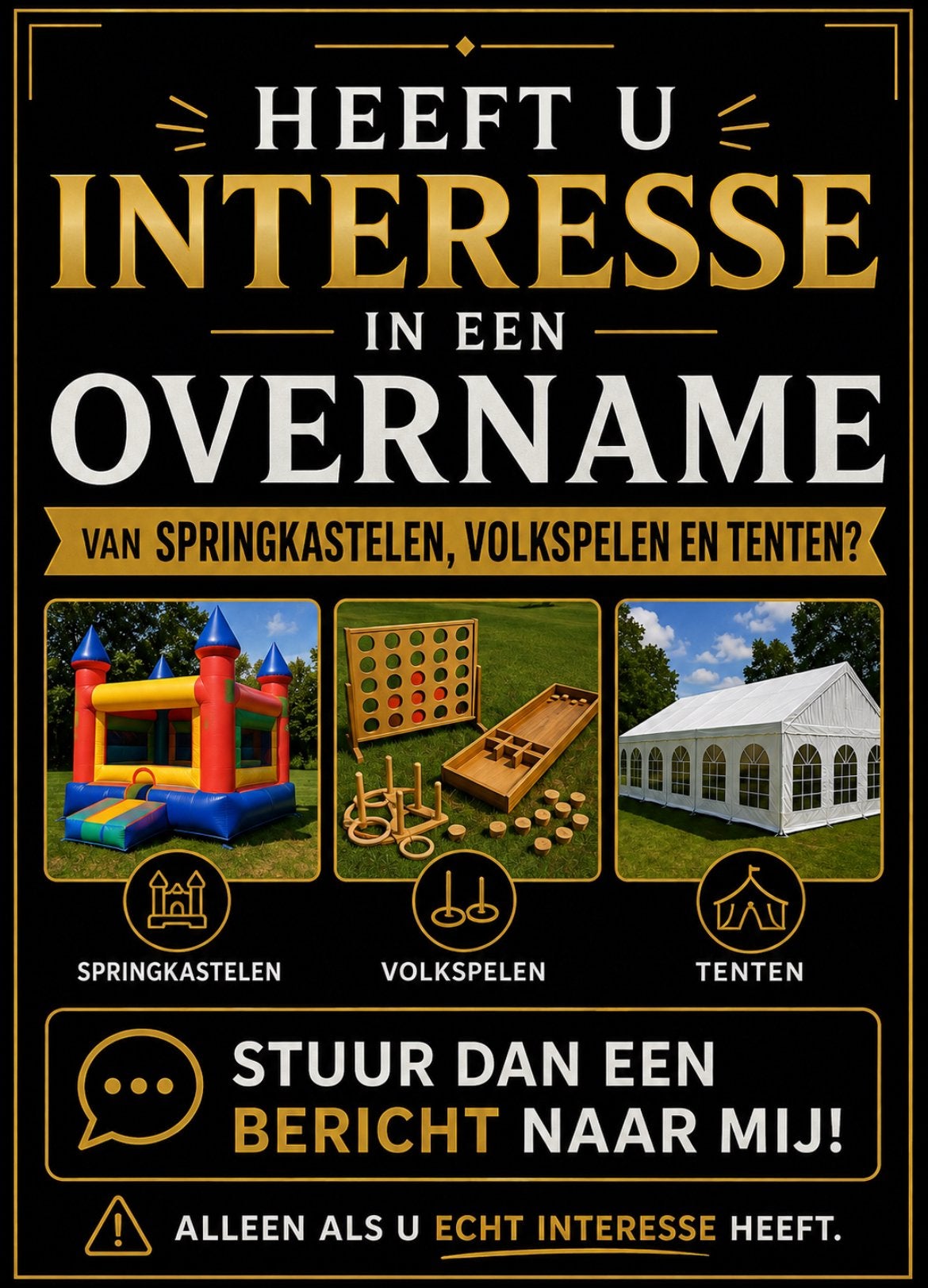 Overname van springkastelen volkspelen en tenten, Hobby en Vrije tijd, Feestartikelen | Verhuur, Ophalen, Gebruikt