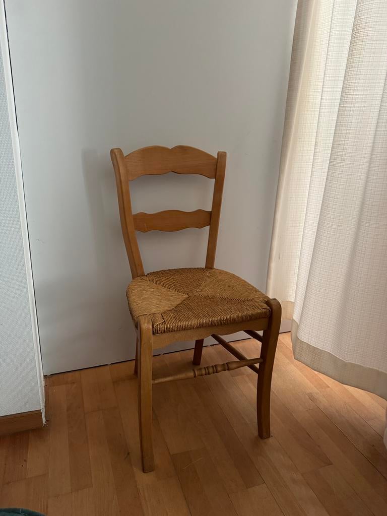 6 houten stoelen landelijke stijl rotan zitting, Huis en Inrichting, Stoelen, Ophalen, Gebruikt, Bruin, Landelijk klassiek