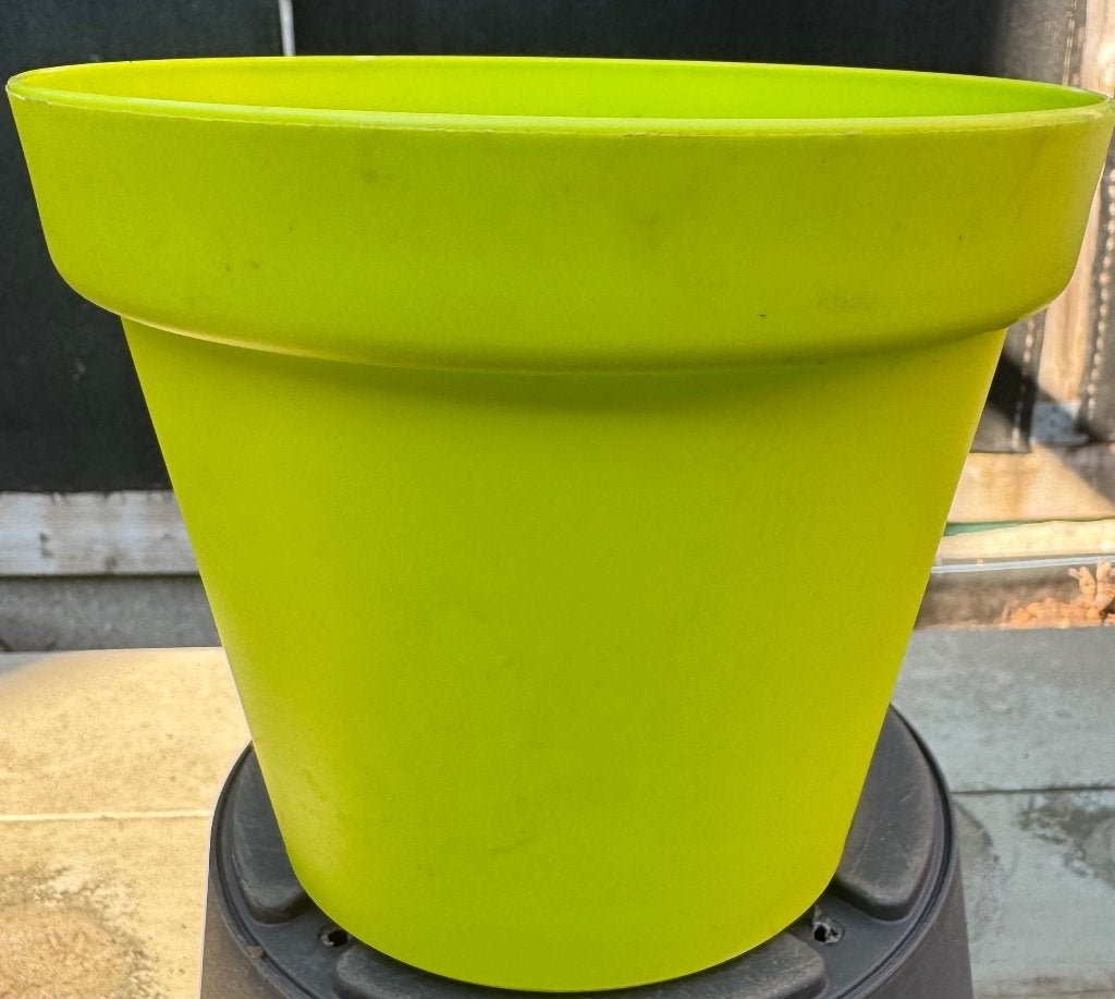 Groene bloempot diameter 19, Tuin en Terras, Ophalen, Kunststof, Gebruikt, Rond