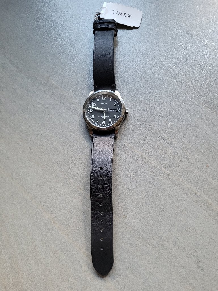 Timex Waterbury Horloge, Handtassen en Accessoires, Ophalen of Verzenden, Zo goed als nieuw, Polshorloge, Leer